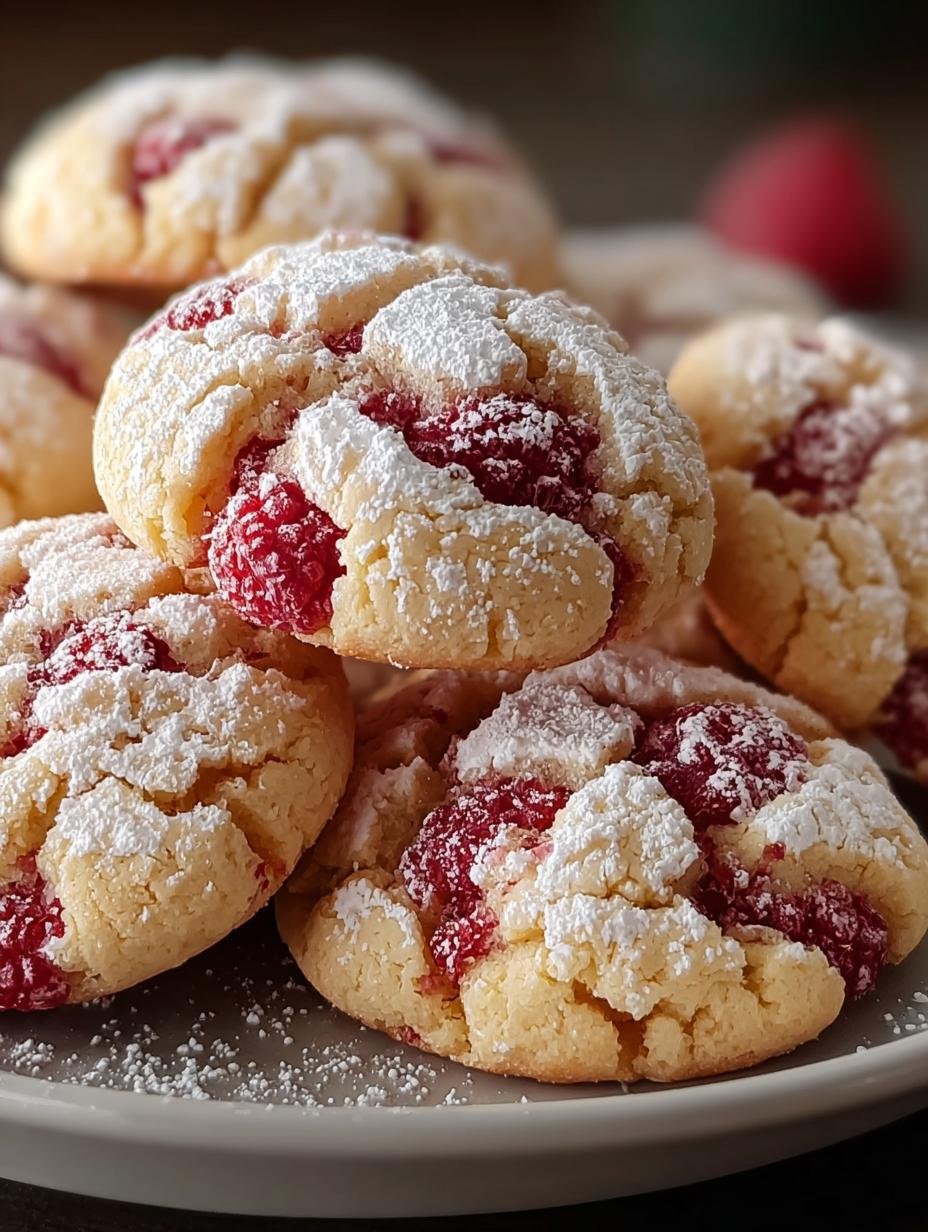 Himbeer Crinkle Kekse