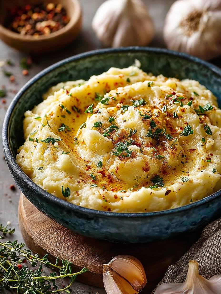 Kartoffelpuree Mit Gerostetem Knoblauch