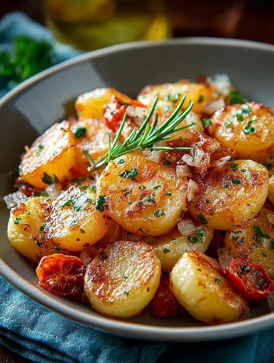 Heerlijke Klassieke Bratkartoffeln Ein Unglaubliches, perfect goudbruin gebakken met uien en verse peterselie