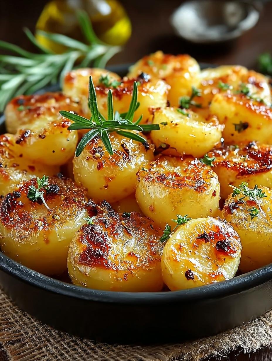 Knusprige Knoblauch Krauter Rostkartoffeln