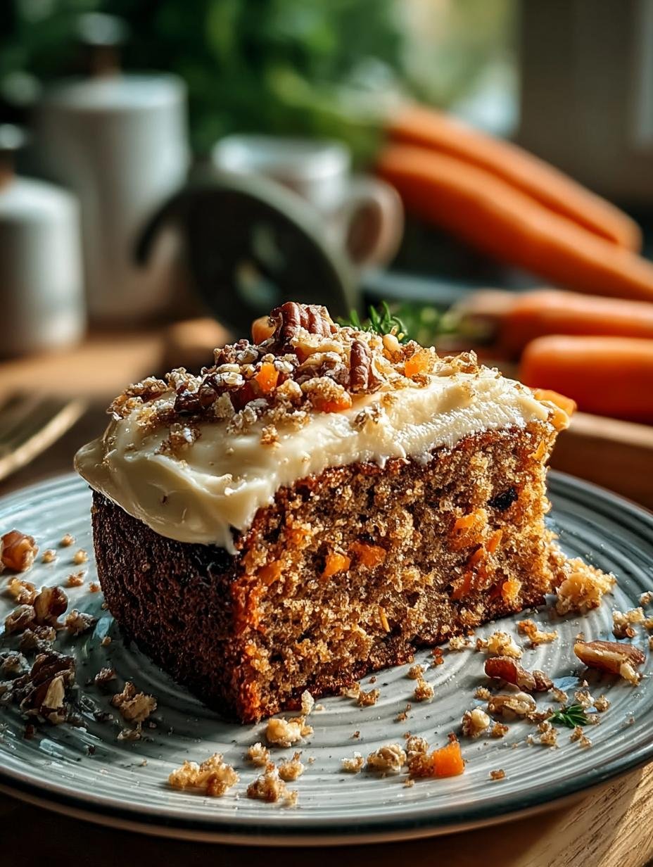 Heerlijke Mehlfreier Haferflocken Moehrenkuchen met glazuur en walnoten, klaar om te serveren