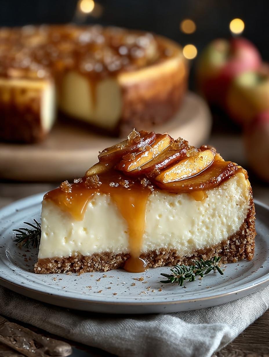 Weihnachtlicher Kaesekuchen Mit Bratapfel