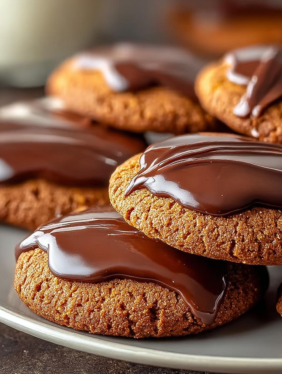 Wunderbar Saftige Gewuerzkekse Mit: 1 Heftige Koekjesreis - Heerlijke, versgebakken kruidkoekjes met chocoladeglazuur op een houten ondergrond