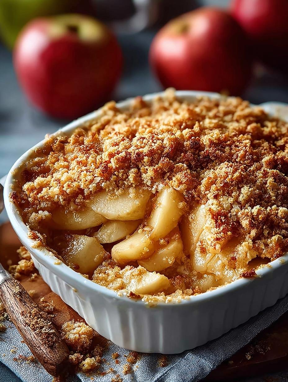 Apfel Crumble Een Unglaubliches: Een Magische Smaakexplosie! - Apfel Crumble Ein Unglaubliches - close-up van een portie crumble met vanille-ijs
