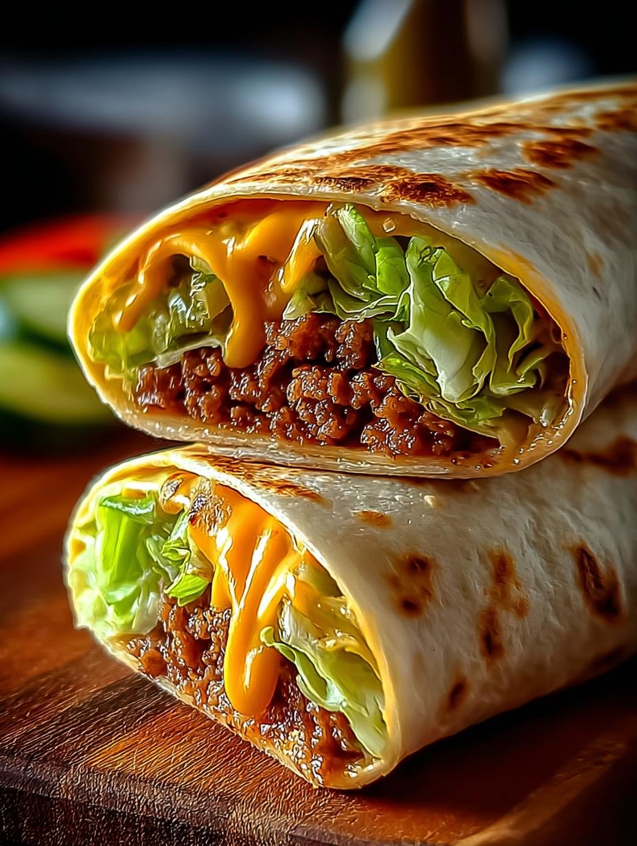 Heerlijke Big Mac Wrap met gehakt en gesmolten kaas, klaar om te eten