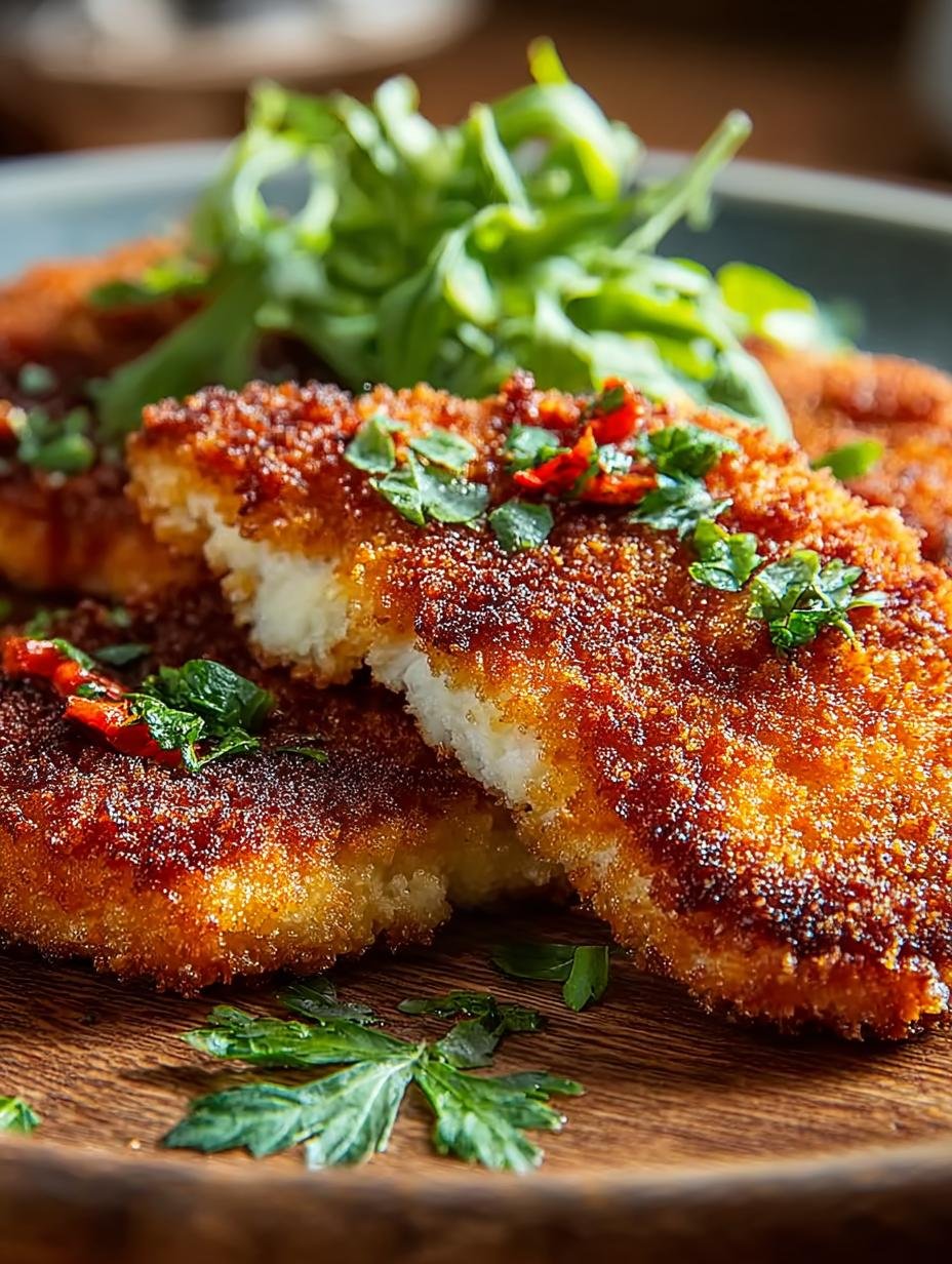 Heerlijke, goudbruine Blumenkohl Schnitzel Das Unglaubliche geserveerd met verse kruiden en een citroenpartje