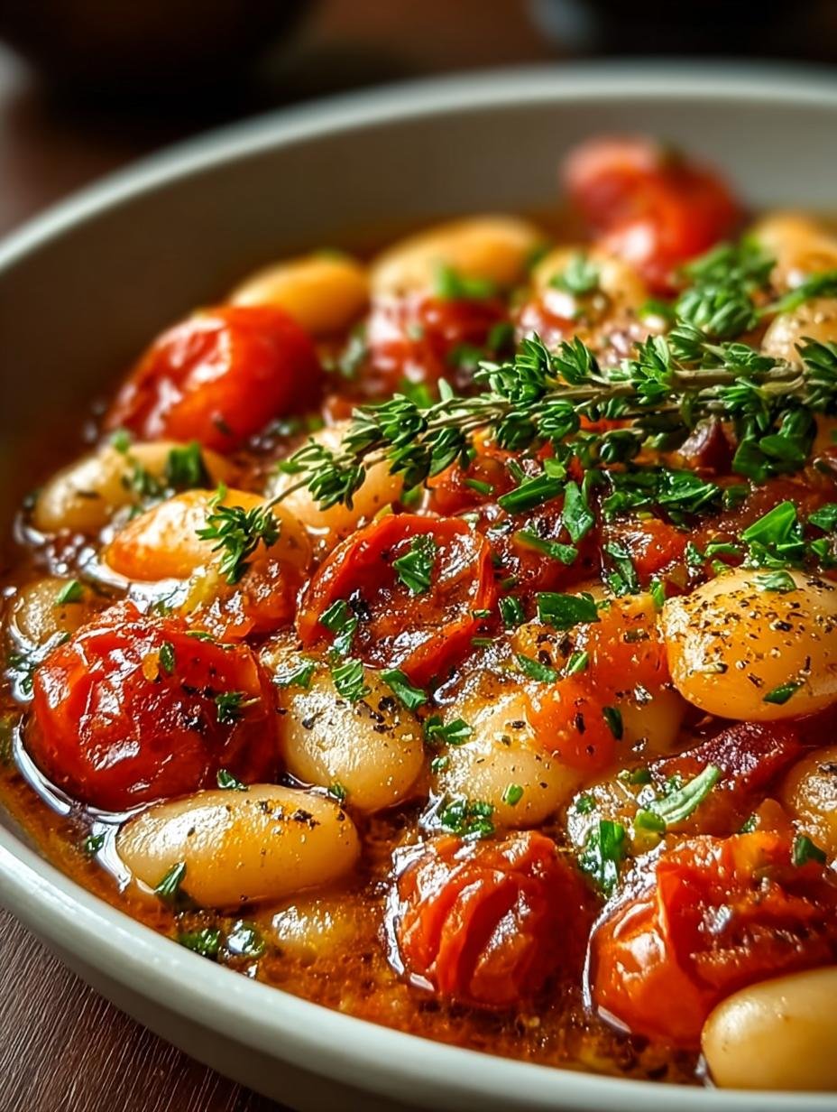 Cremige Tomaten Bohnen Pfanne