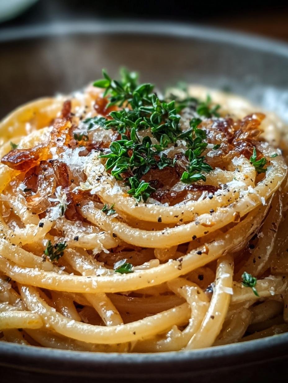 Verrukkelijke Cremige Vegane Karamellisierte Zwiebel pasta, perfect romig en vol van smaak