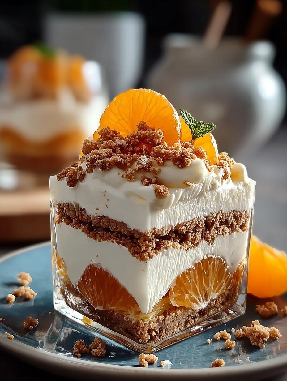 Verrukkelijke Festliche Spekulatius Mandarinen Quark - feestelijk dessert in glazen met lagen van speculaas, mandarijn en kwark