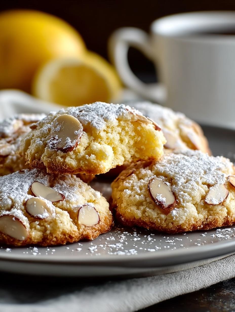 Heerlijke Glutenfreie Zitronen Mandelkekse vers gebakken op een bakplaat