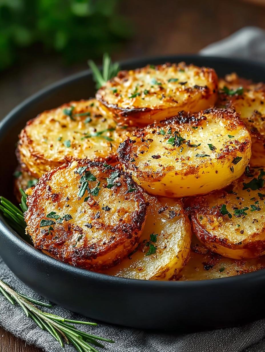 Close-up van perfect gebakken Kartoffelscheiben uit de Airfryer, goudbruin en knapperig, klaar om te serveren
