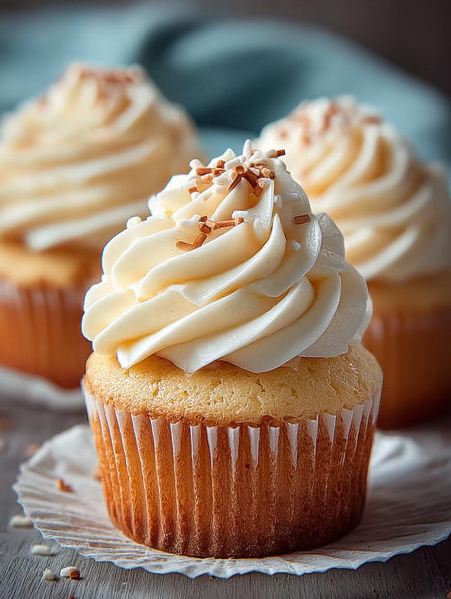 Klassische Vanille Cupcakes Ein