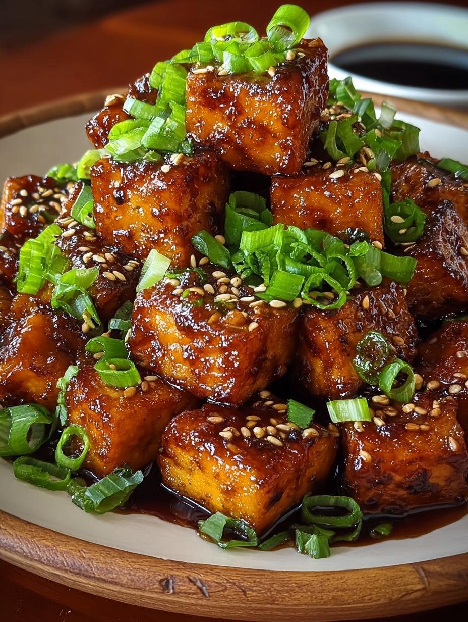Knuspriger Honig Knoblauch Tofu