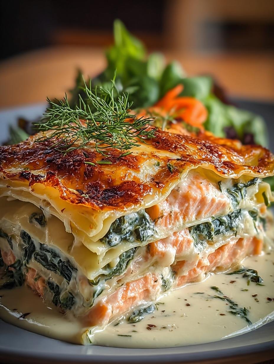 Lachs Spinat Lasagne Mit