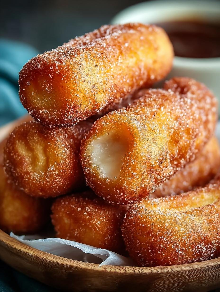 Overheerlijke Luftige Churro Happchen: 1 Magische Traktatie - Luftige Churro Happchen Eine - versgebakken churro hapjes bestrooid met kaneelsuiker