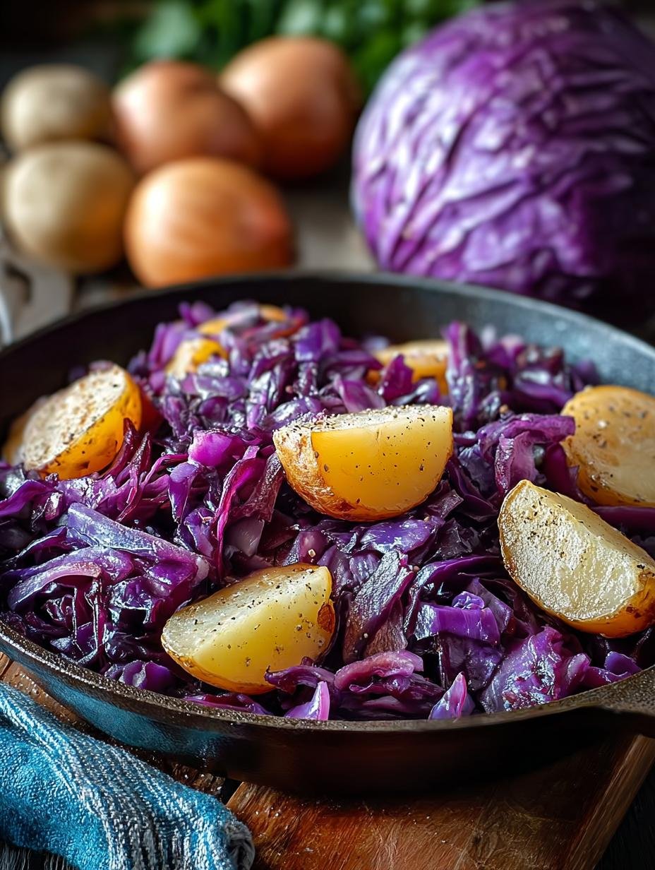 Rotkohl Pfanne Met Kartoffeln: Berlijns Wonder in 1 Pan - Rotkohl Pfanne Mit Kartoffeln - additional detail