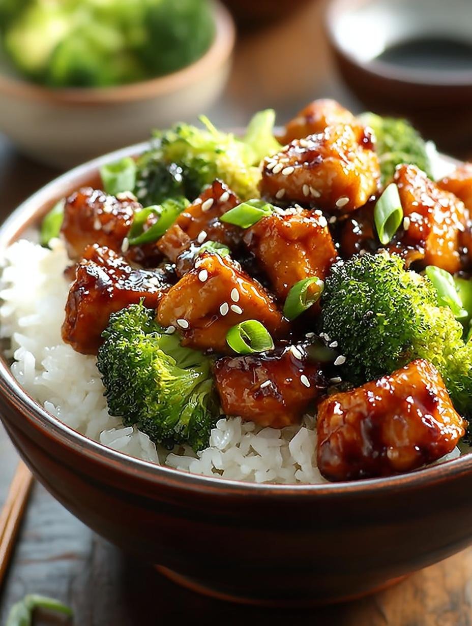 Teriyaki Chicken Broccoli Schnelles: 1 Super Recept - Heerlijke Teriyaki Chicken Broccoli Schnelles geserveerd met rijst en sesamzaadjes