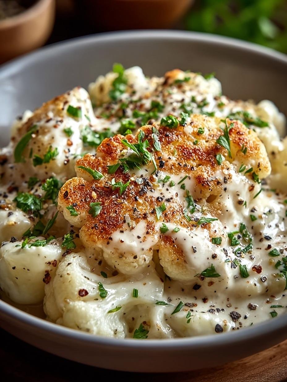 Vegane Blumenkohl Alfredo Ein