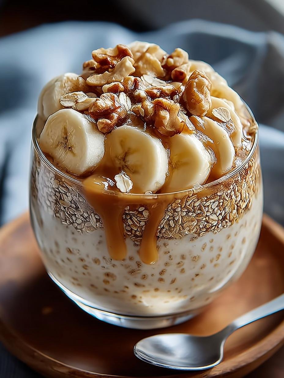 Bananen Erdnussbutter Overnight Oats