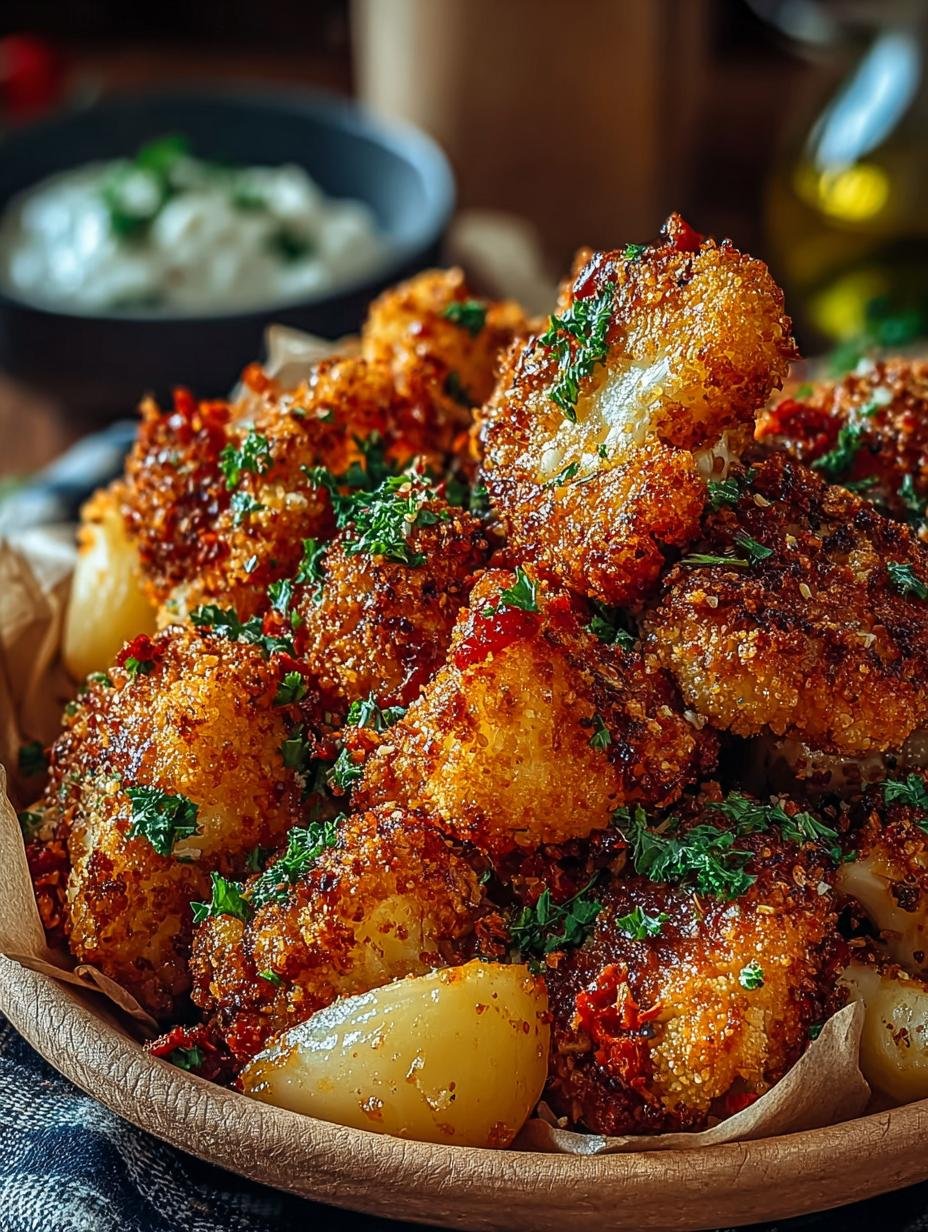 Verse bloemkoolroosjes gekruid en klaar voor het Blumenkohl Airfryer Recept Knusprig