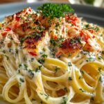 Cremige Krabben Linguini Mit