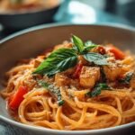 Cremige Tomaten Kokos Nudeln