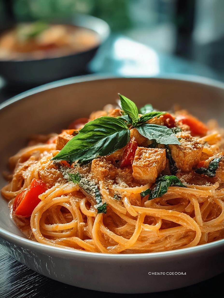 Cremige Tomaten Kokos Nudeln