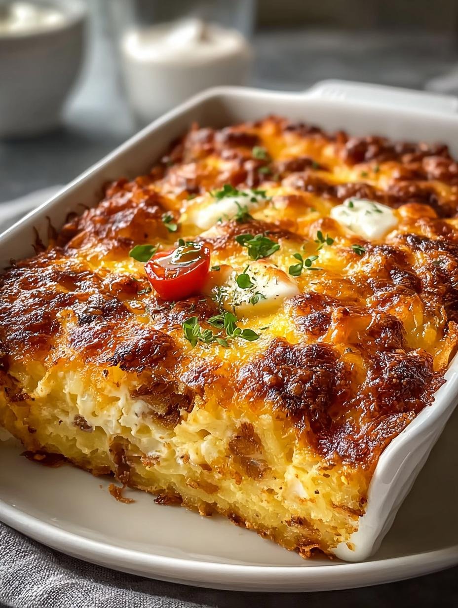 Einfache Eier Hashbrown Auflauf