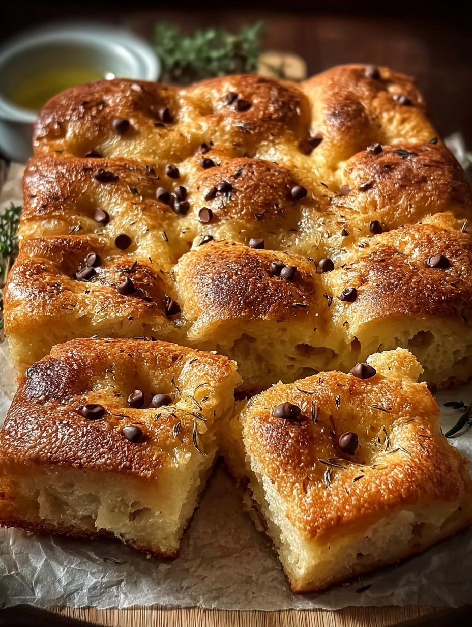Eenvoudig Focaccia: Een Zalig Genot met 150 Kcal! - Plakjes versgebakken focaccia brood met rozemarijn en zeezout, perfect om te dippen