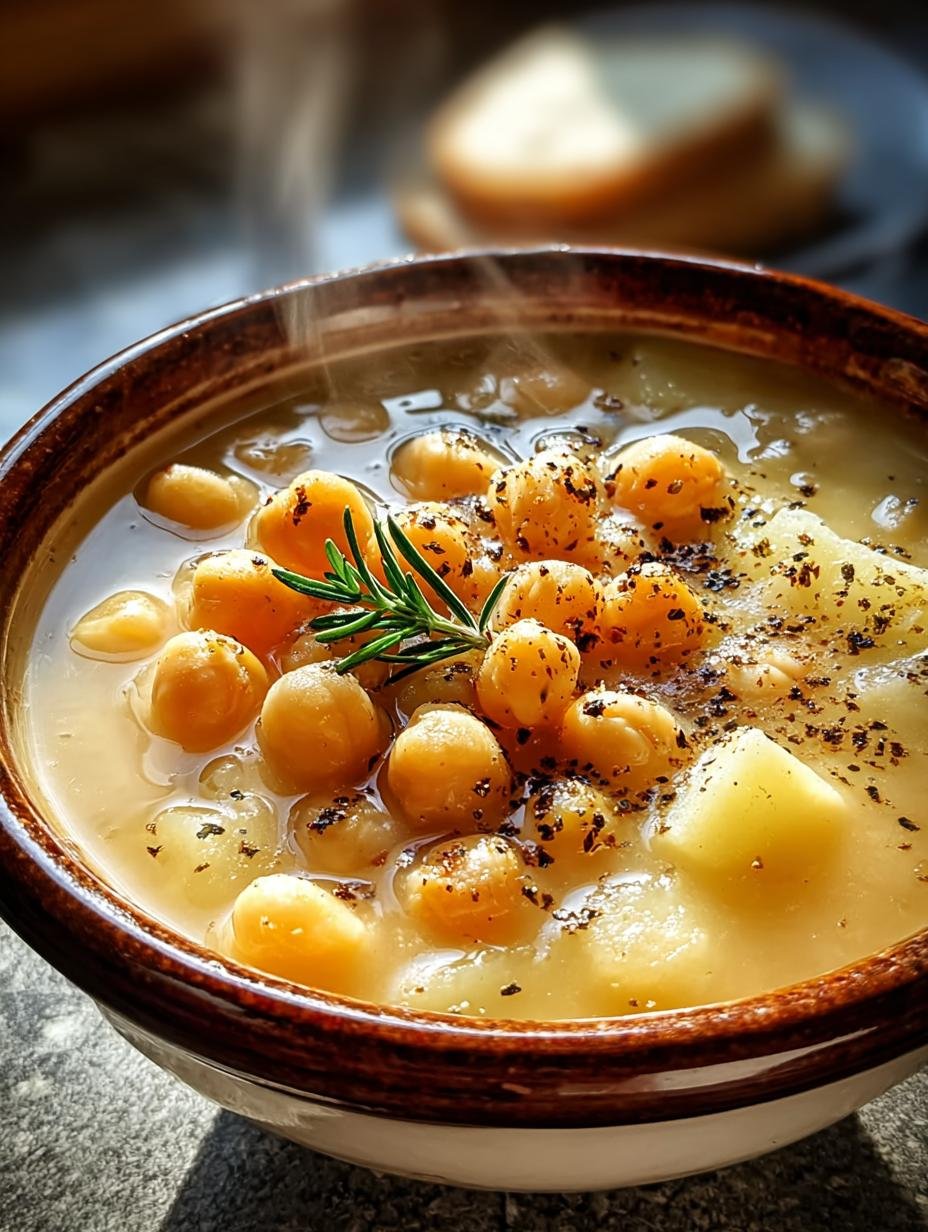 Eenvoudige Knoblauch Kichererbsensuppe: 25 Min. Wonder! - Een kom romige, hartige Einfache Knoblauch Kichererbsensuppe, perfect voor comfort food.