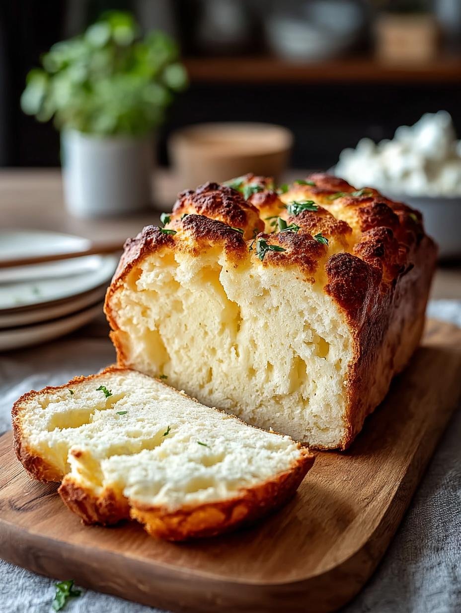 Fluffiges Keto Huettenkaese Wolkenbrot