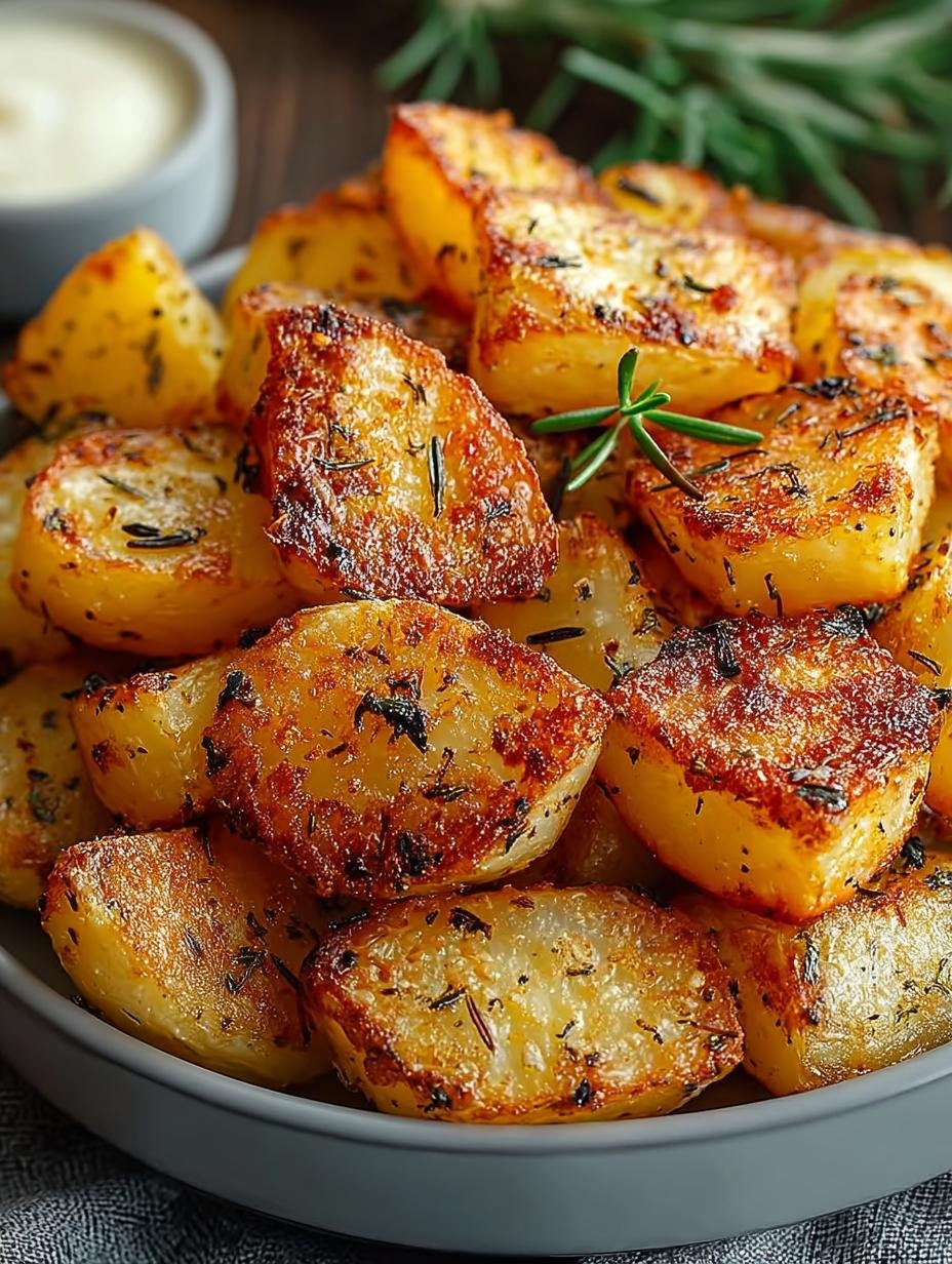 Heerlijke goudbruine en knapperige Frühstückskartoffeln Aus Der Heisluftfritteuse vers uit de heteluchtfriteuse, klaar om te serveren