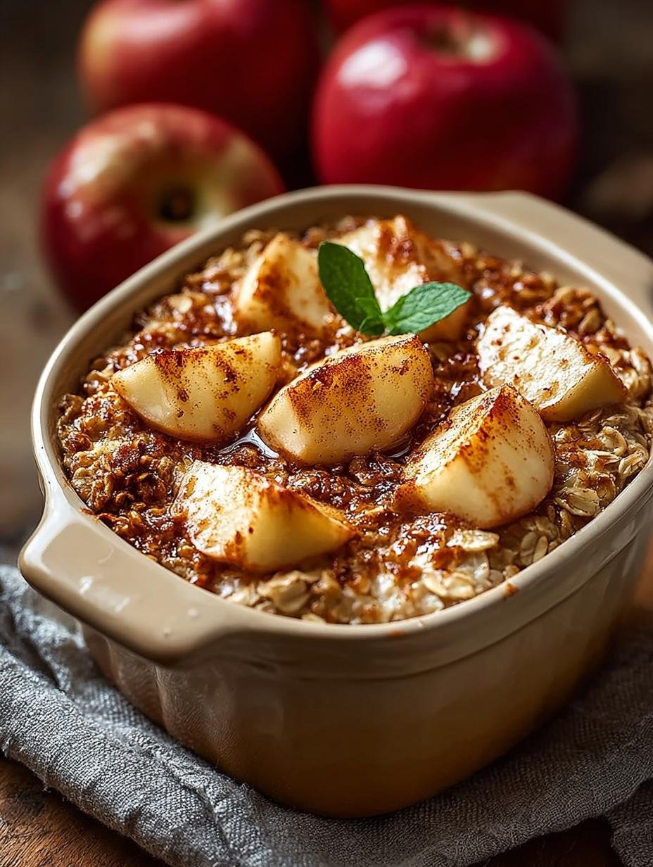 Heerlijke Gebackene Haferflocken Mit Apfeln, vers uit de oven, met gesneden appels en kaneel