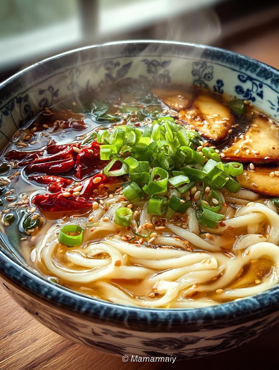 Geroesteter Knoblauch Miso Nudelsuppe