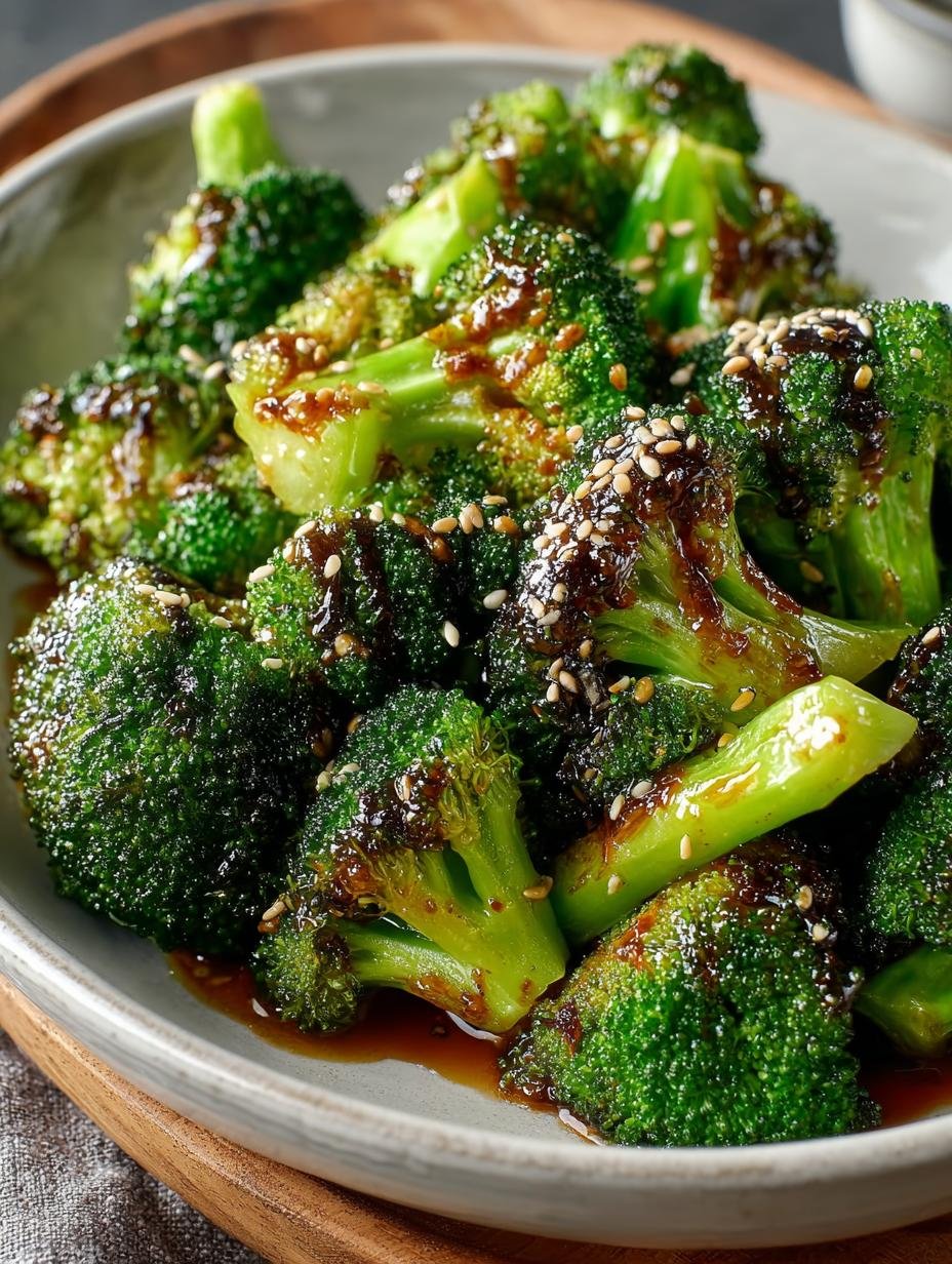 Gerosteter Miso Brokkoli: Die Ultieme Umami 15 min Smaaksensatie - Close-up van perfect geroosterde miso broccoli