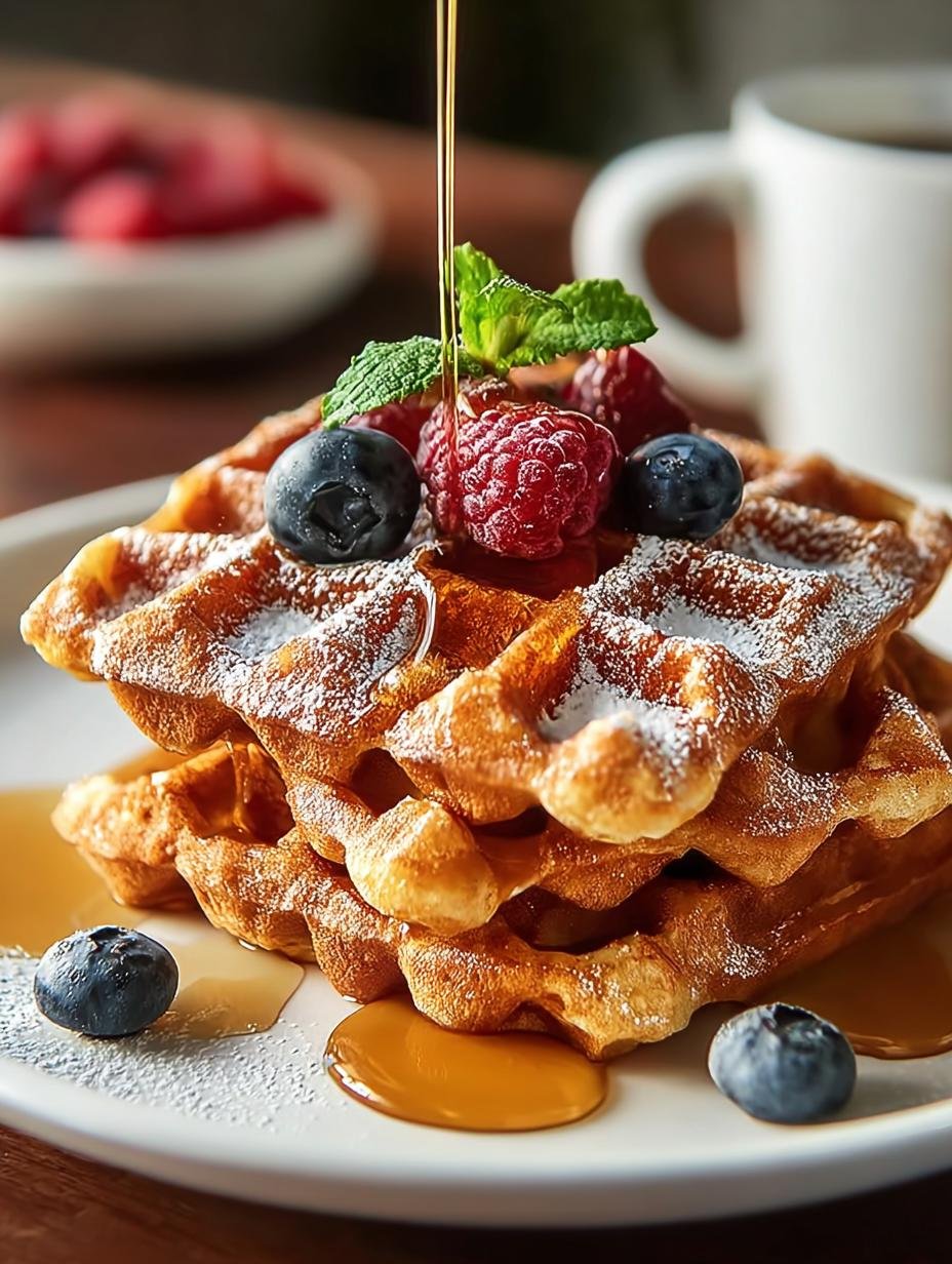 Heerlijke Getreidefreie Kuerbiskuchen Gewaerz Waffeln met een klontje veganistische boter en verse bosbessen, klaar om van te genieten