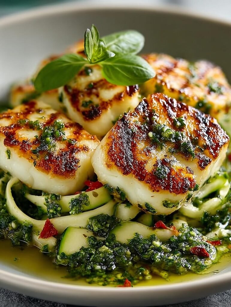Halloumi Mit Zucchini Pesto