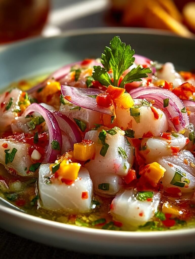 Klassisches Peruanisches Ceviche Mit