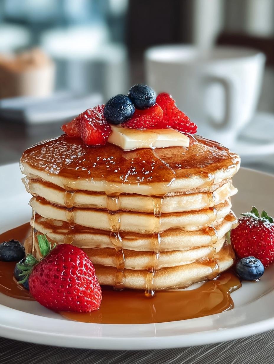 Stapel luchtige Pfannkuchen Recept pannenkoeken met bosbessen en poedersuiker