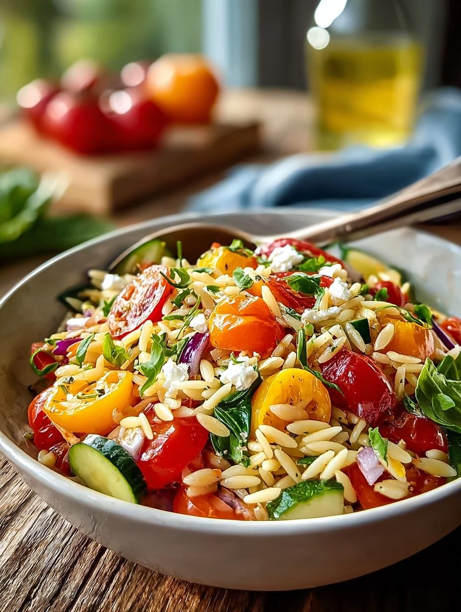 Regenbogen Orzo Salat