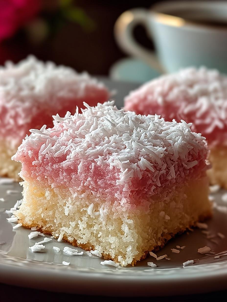 Rosa Kokosnuss Schneeball Kuchenriegel