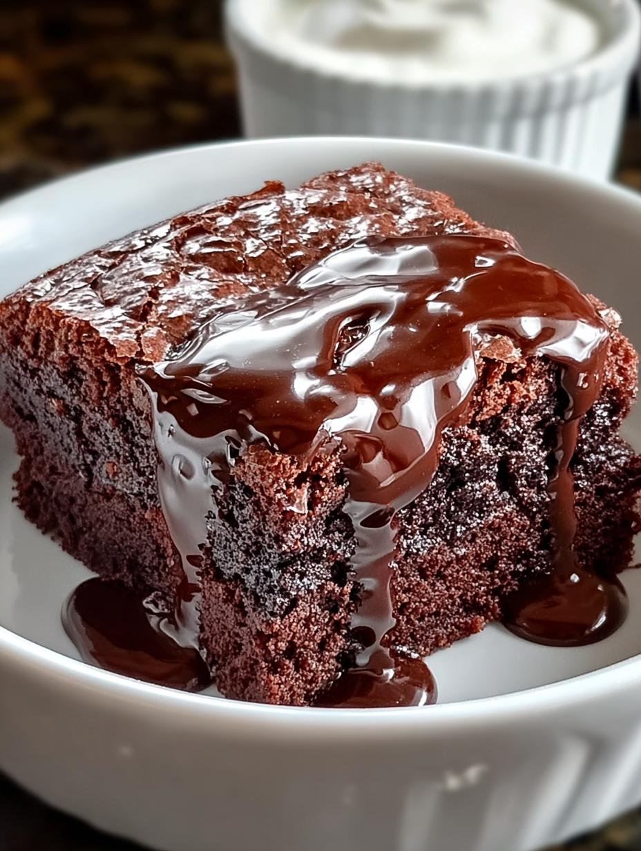 Heerlijke Snelle Kwark-Magnetronbrownie met verse bessen en poedersuiker, een geniale eiwitrijke chocolade traktatie
