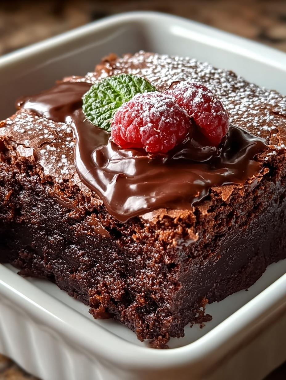 Close-up van een smeuïge Snelle Kwark-Magnetronbrownie met gesmolten chocolade en een lepel, perfect voor een snelle eiwitrijke traktatie