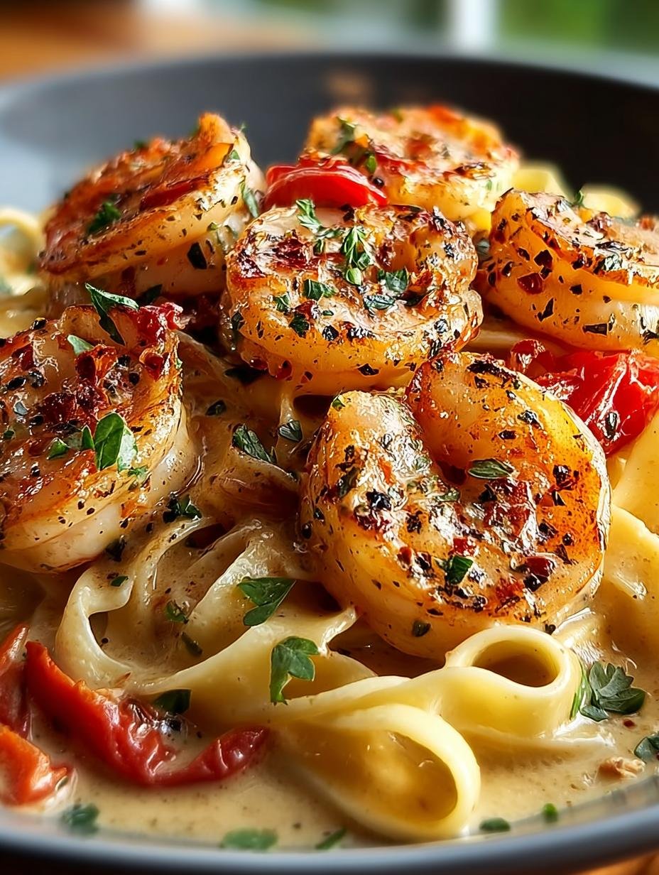 Schwarzer Garnelen Stroganoff