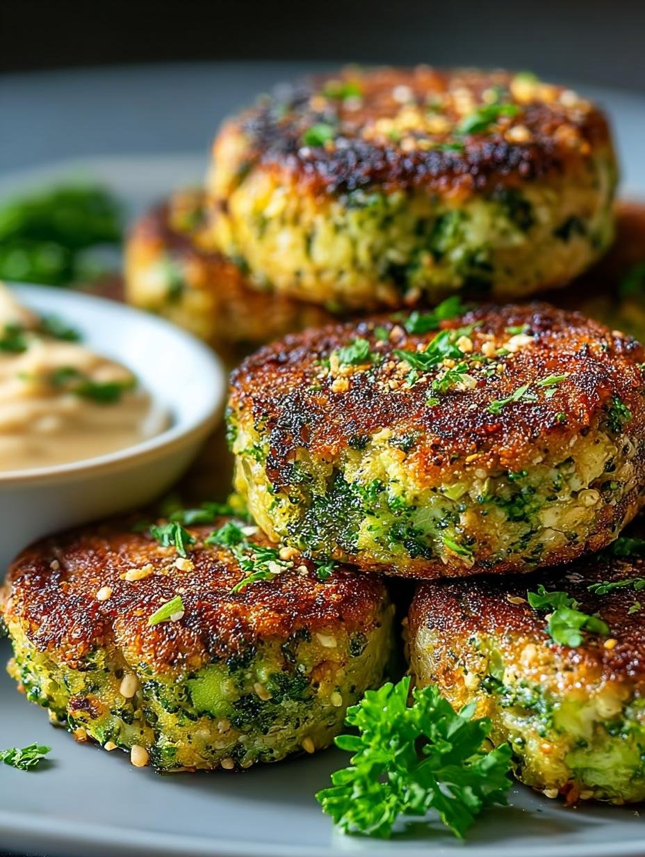 Vegane Brokkoli Kichererbsen Fritter