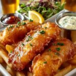 Bierbatterte Fisch Und Pommes