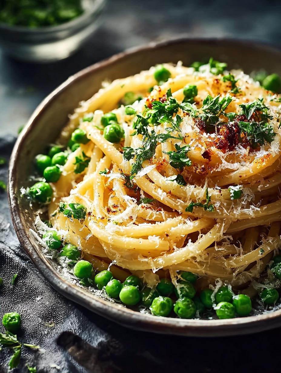 Bucatini Mit Knoblauchcreme Erbsen: Een Hemelse Maaltijd - Bucatini Mit Knoblauchcreme Erbsen - romige pasta met groene erwten en asperges