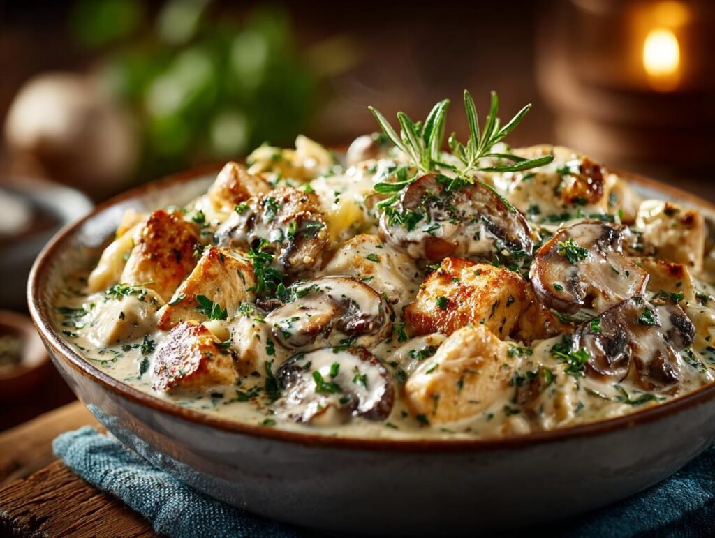 Creamy Ground Chicken Mushroom