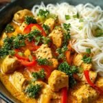 Cremiges Kokosnuss Curry Huehnchen