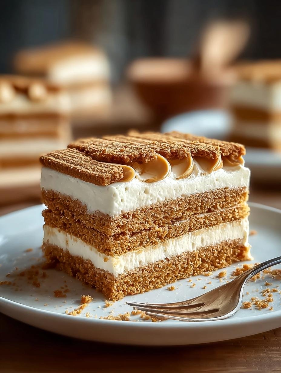 Eenvoudig Biscoff Koelkasttorte: Een Zalig Wonder! - Einfach Biscoff Kuehlschranktorte - main visual representation
